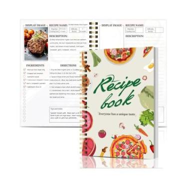 Imagem de Livro De Receitas A5 Com Espiral, Páginas Coloridas, Seções De Ingredi