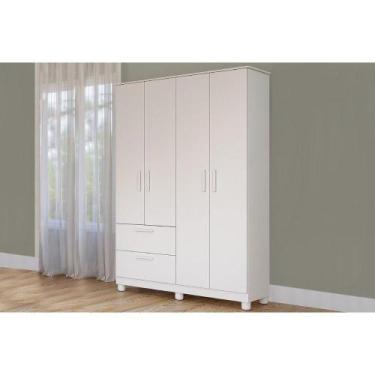 Imagem de Guarda Roupa 4 Portas Jujuba c/ e 2 Gavetas Branco - Permóbili Baby