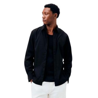 Imagem de Camisa Masculina Hering Preto Básica Super Slim-Masculino