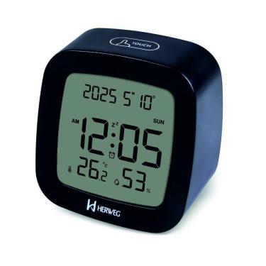Imagem de Despertador Digital Preto Herweg 2996 único