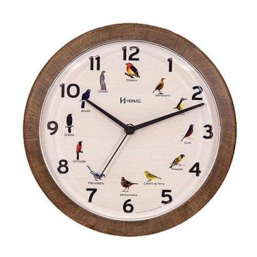 Imagem de Relógio Parede Canto Passaros Brasileiros Herweg 6658 - 323