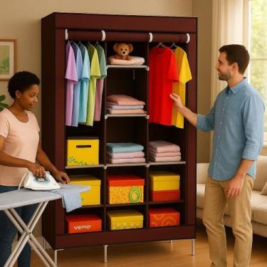 Imagem de Roupeiro Organizador Guarda Roupa Cômoda Compartimentos Camisa Calça B