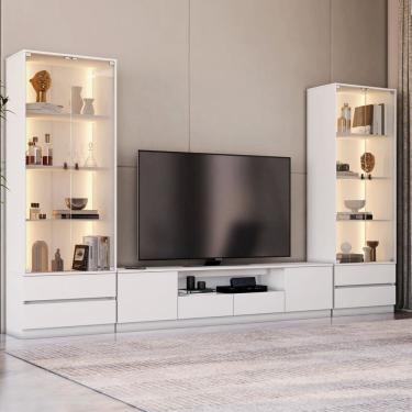Imagem de Estante para Tv 84 Polegadas e 2 Cristaleiras Liz Branco