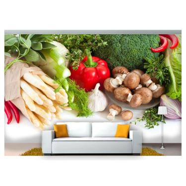 Imagem de Papel De Parede Frutas Vegetais Sacolão 3D Al226