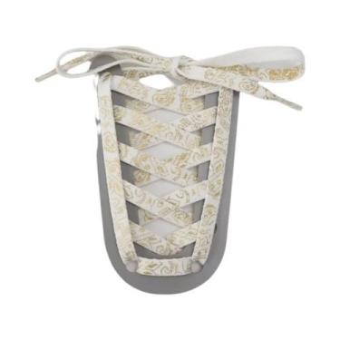 Imagem de Cadarços Planos Dourados Para Tênis Esportivos Casuais De Basquete E T