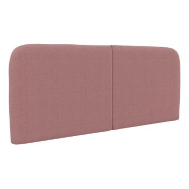 Imagem de Cabeceira Painel Orgânico Cama Box King Size Aira 195cm Dobrável Bouclé Rosa Escuro - Abmaza
