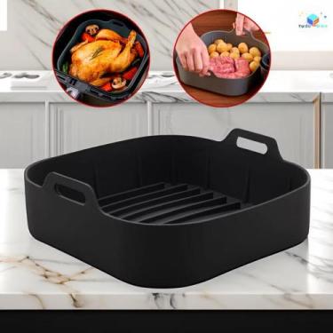 Imagem de Forro forma de Silicone Reutilizável para Air Fryer 20cm Quadrada e Re