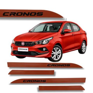 Imagem de Jogo de Friso Lateral Fiat Cronos Protetor de Porta Grafia Cores - Mac