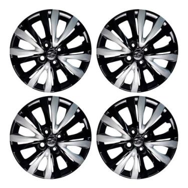 Imagem de Calota Aro 14" Preto/Prata Mod Gol G7 2017/18 Jogo c/4 Calotas Grid - 