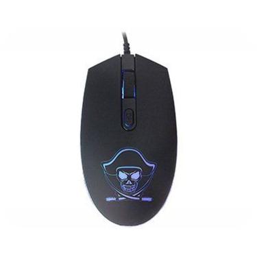 Imagem de Mouse Gamer USB K-Mex Pirata Led 3 Dpi 1200 M3400 Preto