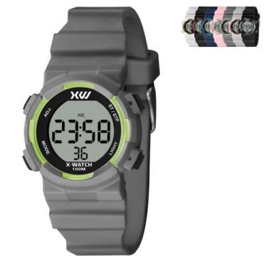 Imagem de Relógio de Pulso X-Watch Esportivo Infantil Pulseira Silicone  Cinza