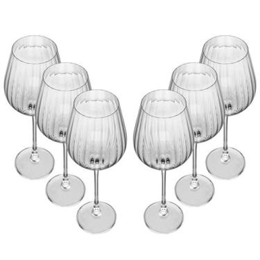 Imagem de Conjunto 6 taças para vinho de cristal ecológico columba optic 640ml -