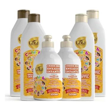 Imagem de Kit Gota Dourada Infantil Clubinho Cacheados com 2 Shampoos, 2 Condici