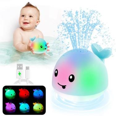 Imagem de Brinquedo de banho ANGGIKO Light Up Whale Sprinkler para meninos de 1 