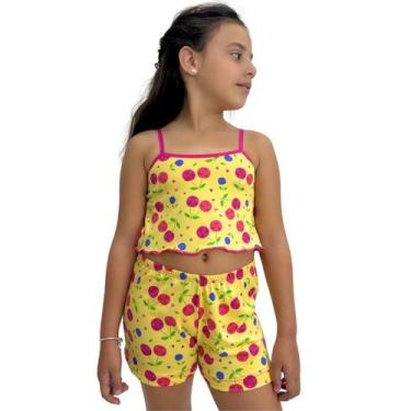 Imagem de Baby doll Feminino Infantil Pijama Juju, Amarelo, GG