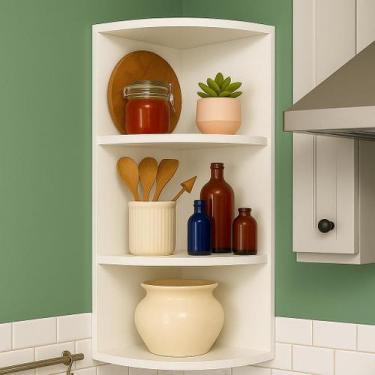 Imagem de Estante de Mesa Compacta com 4 Prateleiras Branca 70X25cm para Livros 