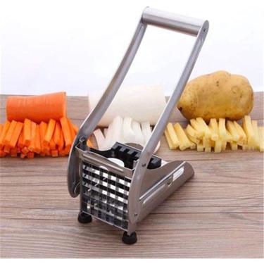 Imagem de Cortador Picador de Batata Palito Legumes Profissional 2 Lâminas 9mm e 12mm Inox Shopmix