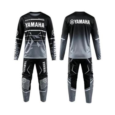 Imagem de Conjunto De Calças De Corrida Para Motocicleta Oversized Pretas Com Ma