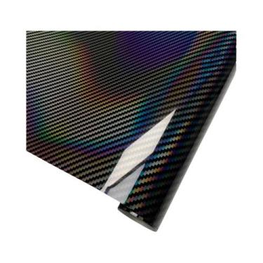 Imagem de Filme Vinílico Autoadesivo Goosy Laser Preto Em Fibra De Carbono Para 