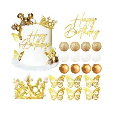 Imagem de Decorações De Bolo Para Aniversário, Casamento E Chá De Bebê, Coroa Ti