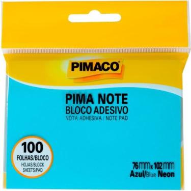 Imagem de Bloco de Recado Autoadesivo Pimanote Azul 76X102MM 100 Folhas - Pimaco