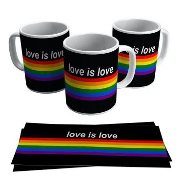 Imagem de Caneca Amor É Amor Cores Bandeira Lgbt Love Is Love