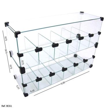 Imagem de Baleiro Expositor Modulado em Vidro - 0,60 x 0,40 x 0,20