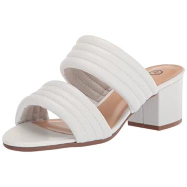 Imagem de Bella Vita Sandália feminina Georgette salto bloco, Couro branco, 6.5 Wide