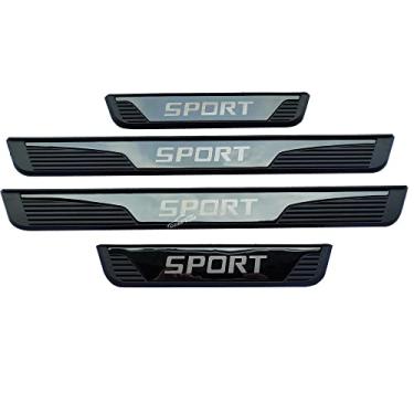 Imagem de GZBFTDH Protetor de batente de porta de carro para Chevy Blazer Trax Bolt EV/EUV acessórios peças automotivas, capa de acabamento de placa de proteção de entrada de porta de aço (preto, blazer 2019-2023)