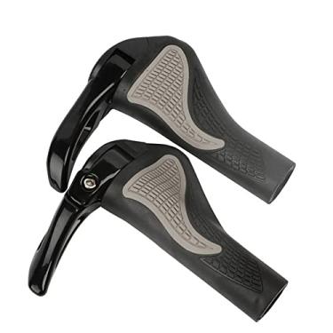 Imagem de Vice alça antiderrapante de bicicleta alça de travamento bilateral punho de bicicleta bicicleta bicicleta de montanha buzina de borracha punho extremidade de guidão de bicicleta (preto)