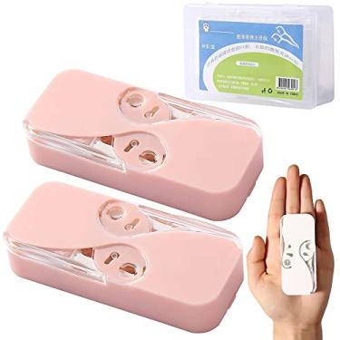 Imagem de Portable Floss Dispenser, 2/4Pcs Floss Box Dispenser, Dental Floss Portable Case Dental Floss Dispenser (Pink+Pink)