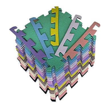 Imagem de Kit 12 Tatames 50x50x10mm Economico (Colorido)
