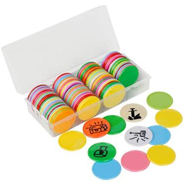 Imagem de CZYY DND Conjunto de 100 fichas apagáveis a seco e molhado – Discos de jogo personalizáveis e reutilizáveis de 3,8 cm para Dungeons & Dragons, MTG, clipes de bingo e qualquer RPG de mesa