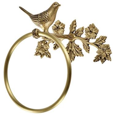 Imagem de KIZQYN Ganchos de casaco estilo europeu pássaro de cobre suporte de parede toalha de banho gancho de toalha de banho pingente de banheiro rack de casaco montado na parede