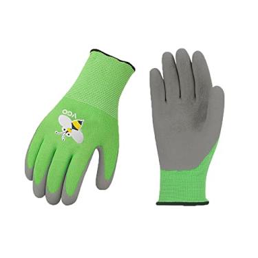 Imagem de Vgo... 1 par de luvas de jardinagem para crianças de 3 a 5 anos, luvas de trabalho para quintal infantil, luvas de borracha de segurança macia (PPPP, verde, KID-RB6013)