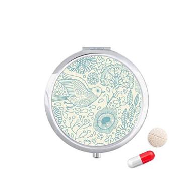 Imagem de Caixa de comprimidos para pintura de plantas de pássaro de folha, caixa de armazenamento de remédios