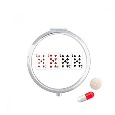 Imagem de Caixa de comprimidos com padrão de clube de diamante com 9 corações, dispensador de remédios