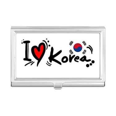 Imagem de I Love Korea Palavra Bandeira Love Heart Ilustration, porta-cartões de visita, caixa de bolso