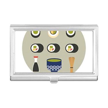 Imagem de Porta-cartões de visita tradicional japonesa de sushi, porta-cartões de visita