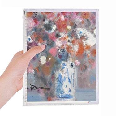 Imagem de Caderno de pintura a óleo XJJ com flores coloridas e folhas soltas para diário recarregável
