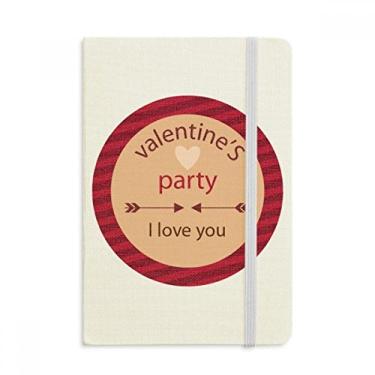 Imagem de Caderno de coração oficial com capa dura em tecido para festa dos namorados I Love You Arrows