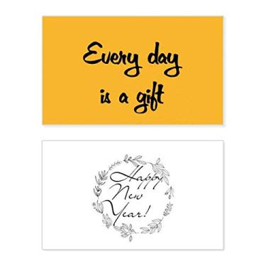 Imagem de Every Day Is A Gift Inspirational New Year Festival Cartão de felicitações Bless Message Present