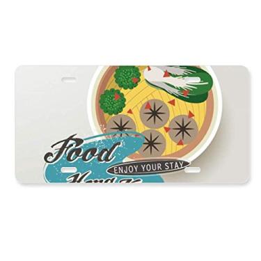 Imagem de DIYthinker Hong Kong Dim Sum China placa de licença decoração aço inoxidável automóvel