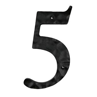 Imagem de Número de placa de casa flutuante 3D de 15 cm, material de ferro fundido, placa de metal 0-9 para uso externo digital à prova d'água, antiferrugem, durável, painel de porta de hotel, preto, montado com parafuso