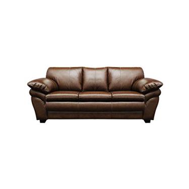 Imagem de Sofá de Couro Bradley 3 lugares - Marrom Bicolor
