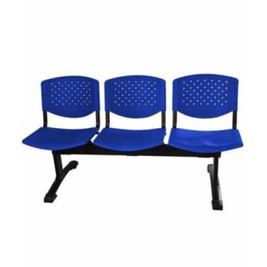 Imagem de Cadeira Em Longarina 3 Lugares Linha Polipropileno Atenas Azul - Desig