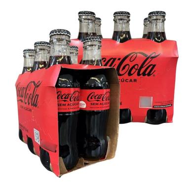 Imagem de Coca Cola Sem Açucar Vidro 250Ml  12 Garrafas 