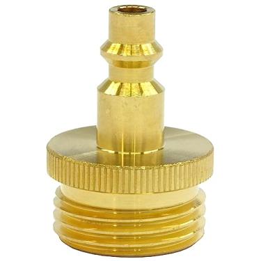 Imagem de Winterize RV, barco, Motorhome, Camper e Trailer de Viagem: Compressor de Ar Conector Rápido para Torneira de Jardim Masculina Ajustável Adaptador (Latão Sólido Sem Chumbo)