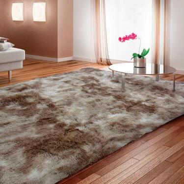Imagem de Tapete Muito Peludo Aconchego 200x240cm Bege Casa Dona