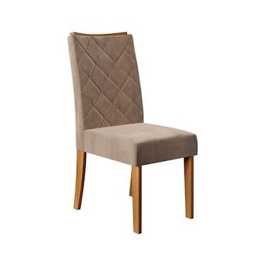 Imagem de Cadeira de Jantar DJ Móveis Raquel Plus com Assento e Encosto Estofados com Revestimento em Veludo